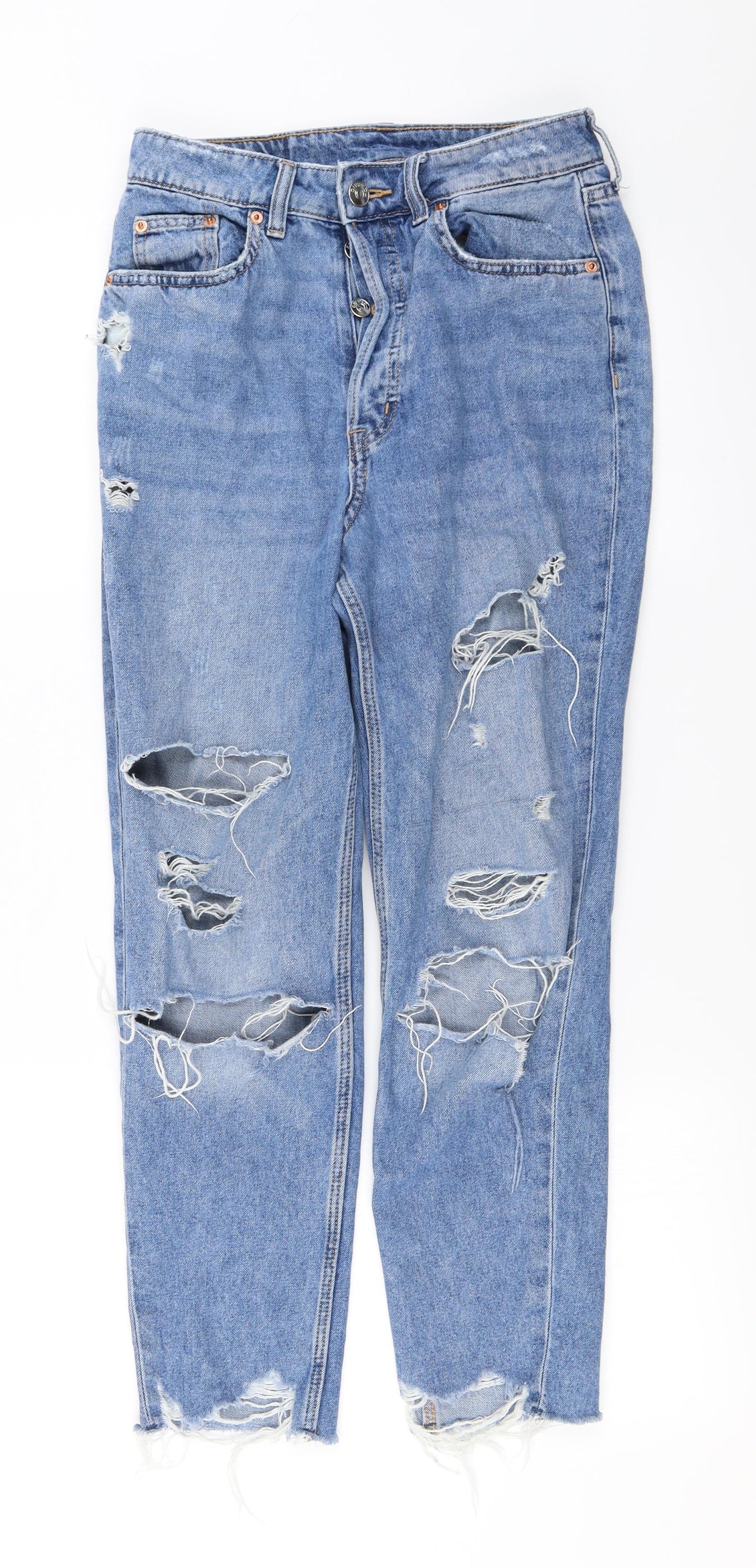 H&M Womens Blue   Straight Jeans Size 8 L25 in