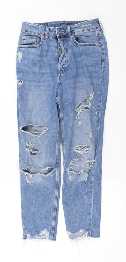 H&M Womens Blue   Straight Jeans Size 8 L25 in