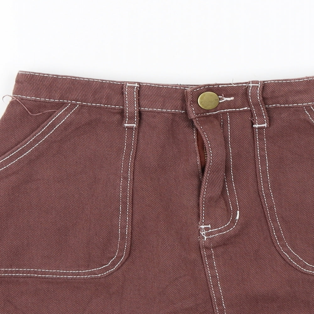 Boohoo Womens Brown   A-Line Skirt Size 8