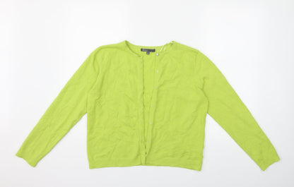 89th & Madison Womens Green  Knit Cardigan Jumper Size M