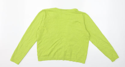 89th & Madison Womens Green  Knit Cardigan Jumper Size M