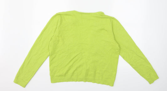 89th & Madison Womens Green  Knit Cardigan Jumper Size M