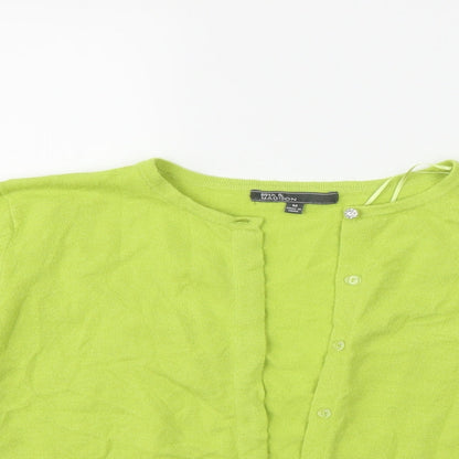 89th & Madison Womens Green  Knit Cardigan Jumper Size M