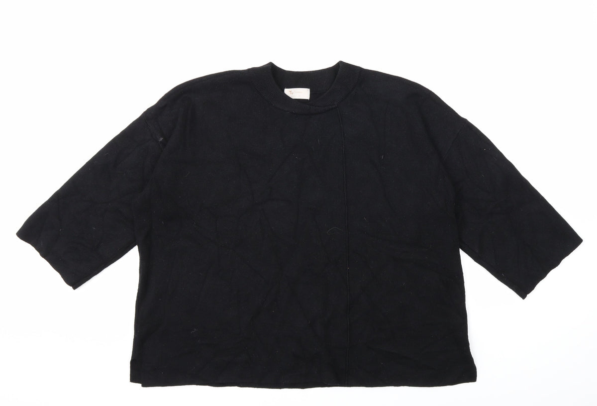 Tu Womens Black  Knit Pullover Jumper Size 18
