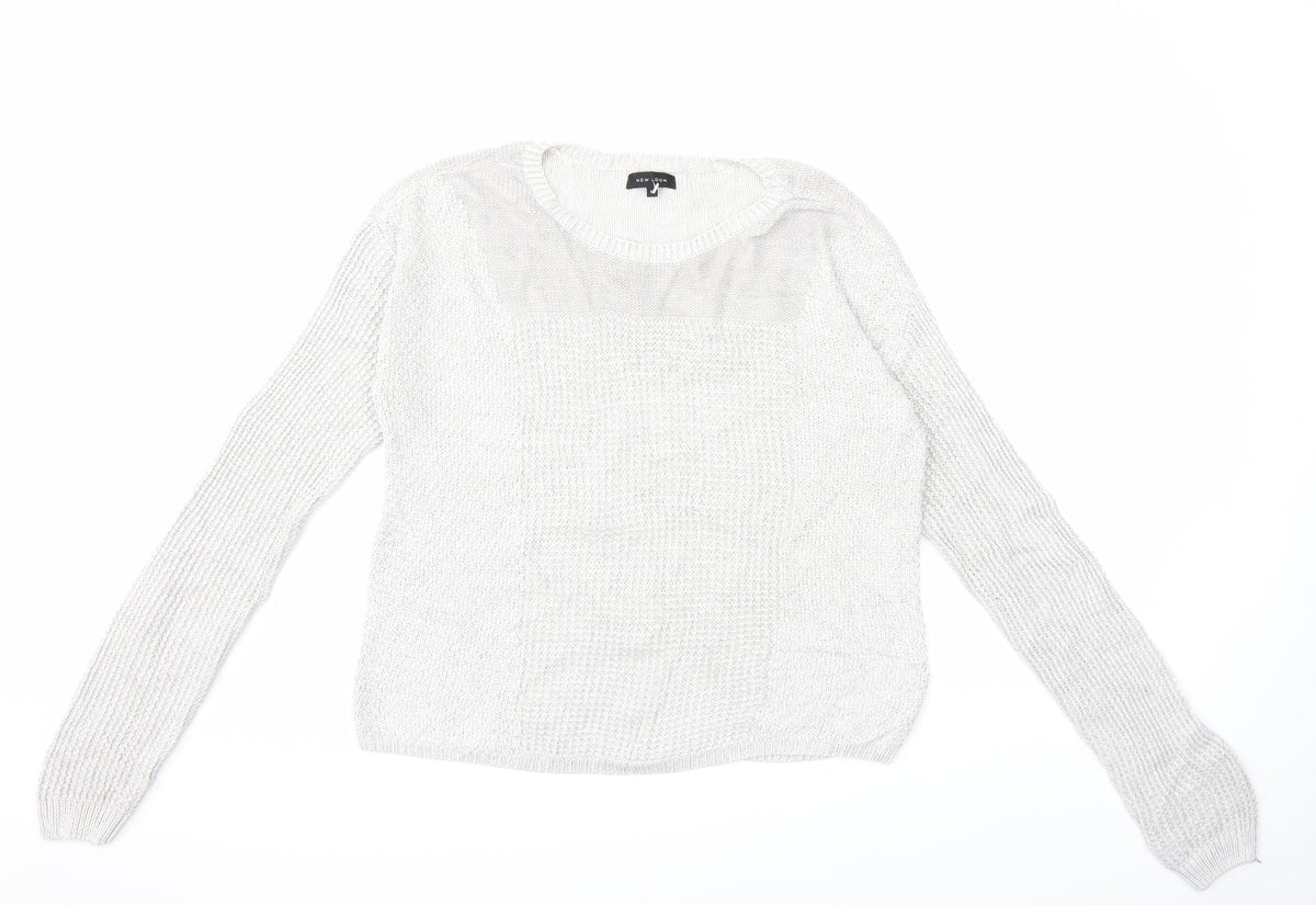 New Look Womens Grey  Knit Pullover Jumper Size 14