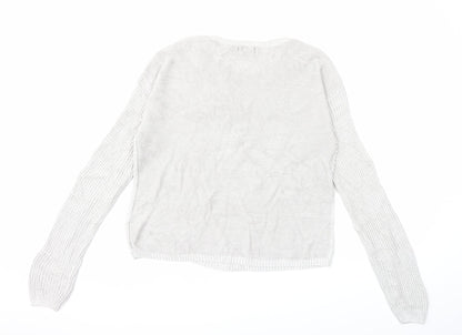 New Look Womens Grey  Knit Pullover Jumper Size 14