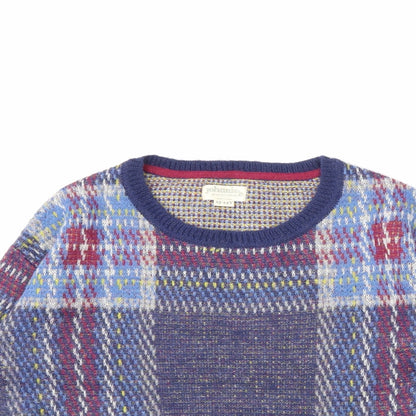 Johnnie B Boys Blue Check Knit Pullover Jumper Size 13 Years