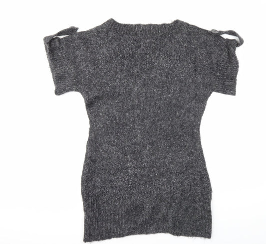 Internacionale Womens Grey  Knit Pullover Jumper Size 14