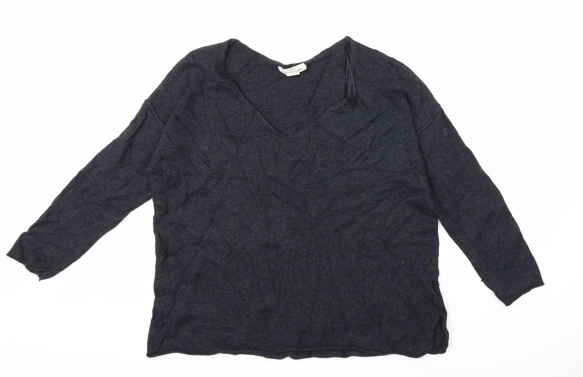 H&M Womens Blue  Knit Pullover Jumper Size L