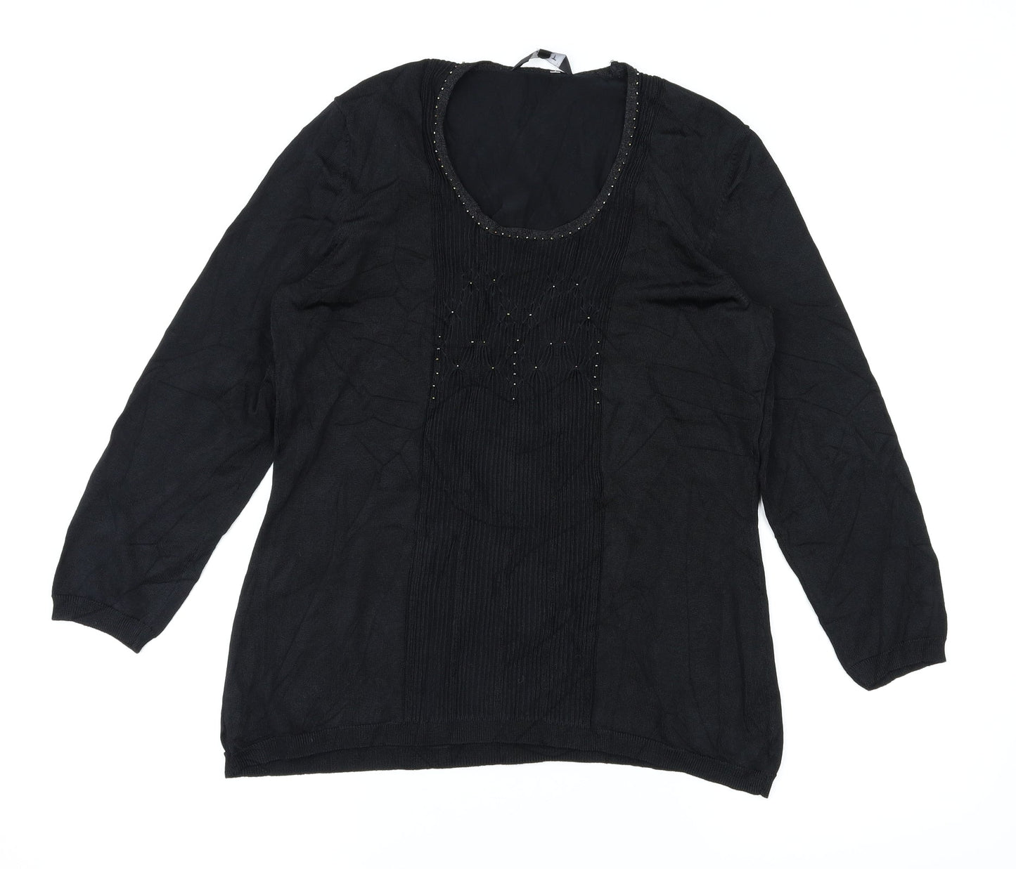 EAST Womens Black   Basic T-Shirt Size 14