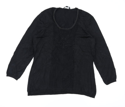 EAST Womens Black   Basic T-Shirt Size 14