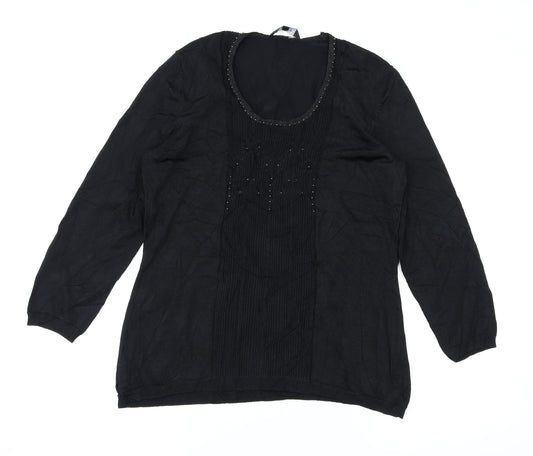 EAST Womens Black   Basic T-Shirt Size 14