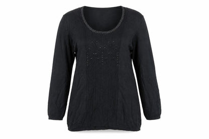 Womens UK Size 14 EAST Black Basic T-Shirt