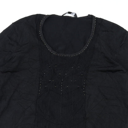 EAST Womens Black   Basic T-Shirt Size 14