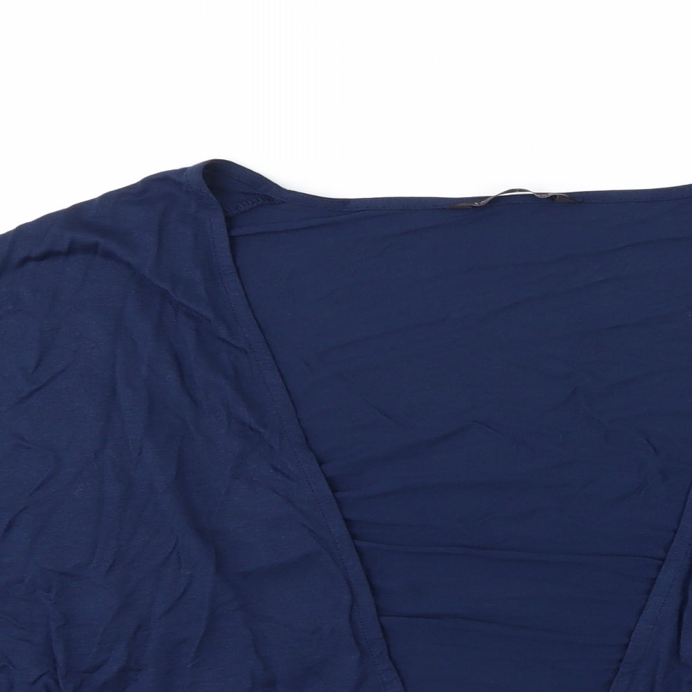 Marks and Spencer Womens Blue  Jersey Cardigan Jumper Size 10