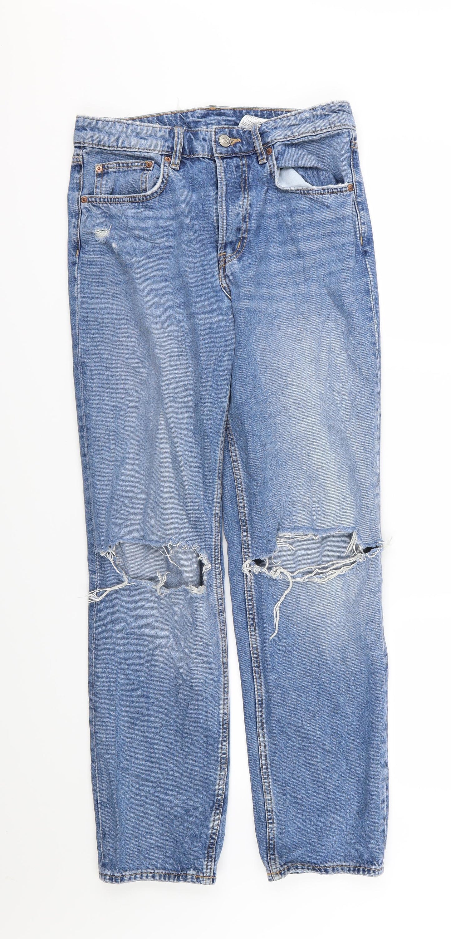 Womens UK Size 8 H&M Regular Fit Straight Blue Jeans