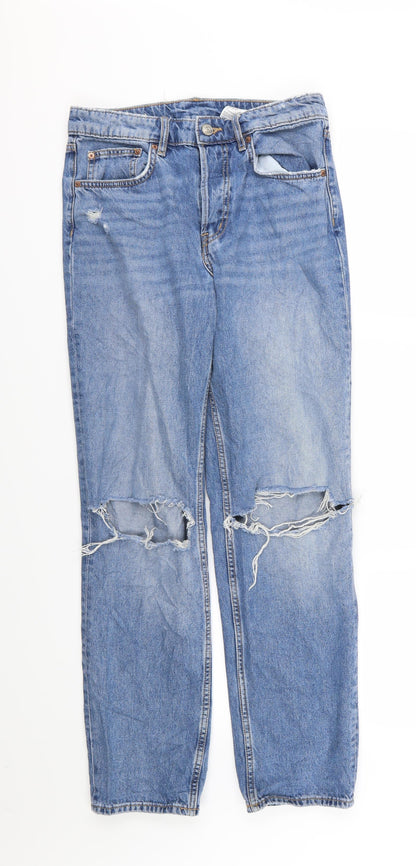 Womens UK Size 8 H&M Regular Fit Straight Blue Jeans