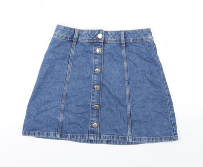 Divided by H&M Womens Blue  Denim A-Line Skirt Size 8