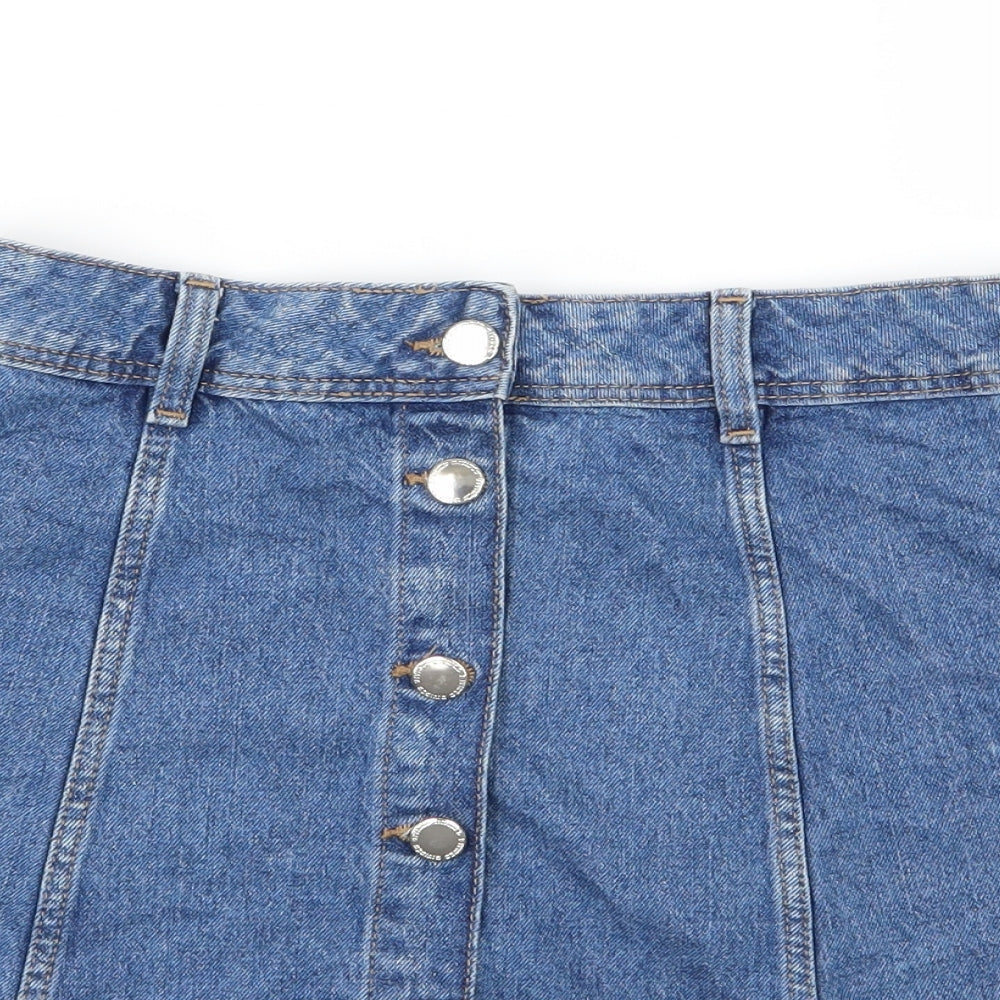 Divided by H&M Womens Blue  Denim A-Line Skirt Size 8