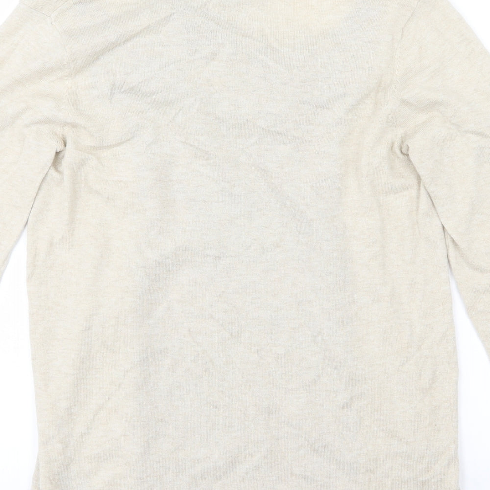NEXT Womens Beige Floral Knit Pullover Jumper Size 6