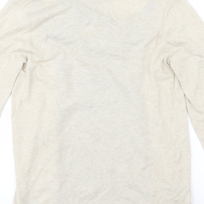 NEXT Womens Beige Floral Knit Pullover Jumper Size 6