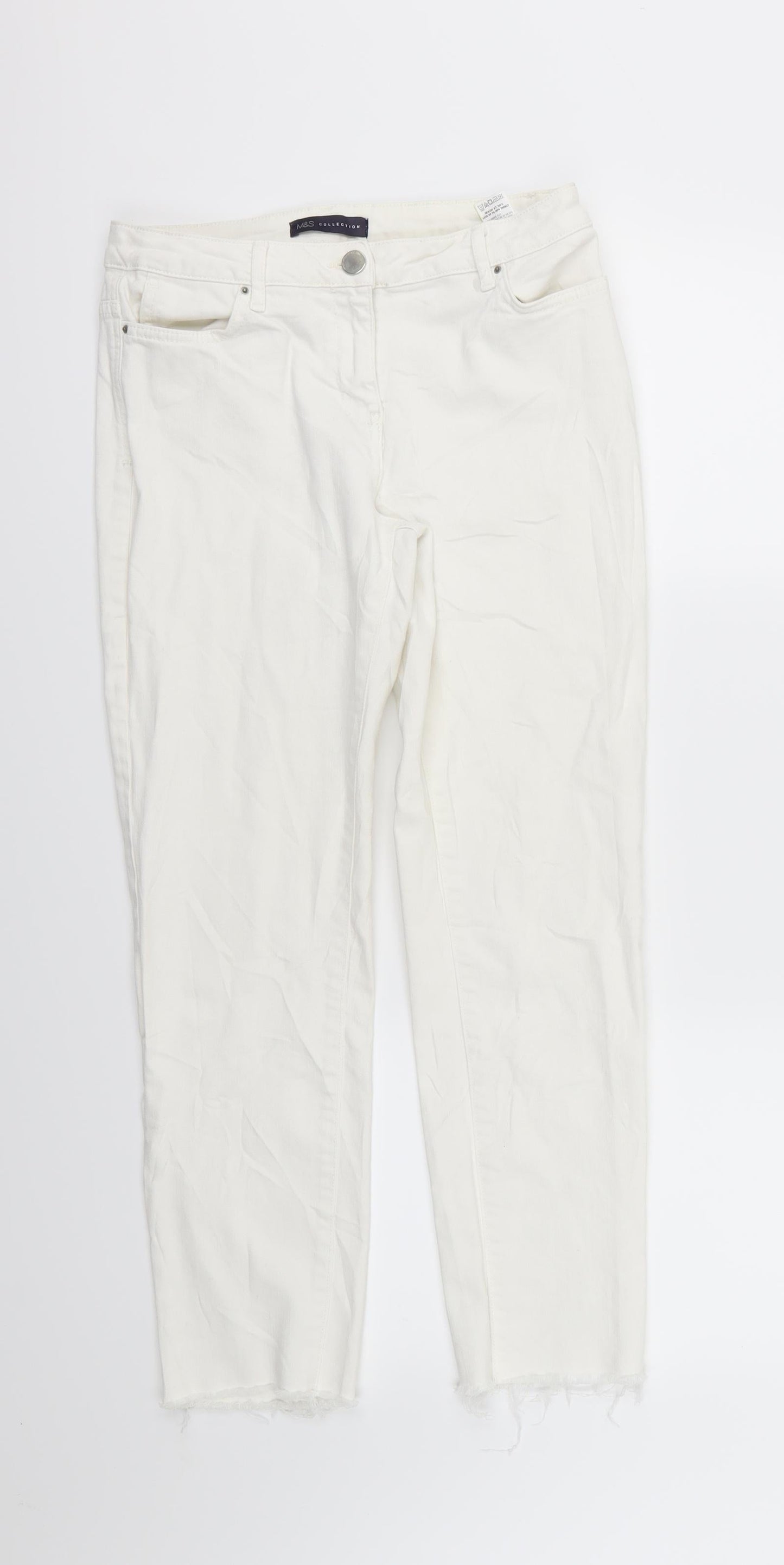 Marks and Spencer Womens White  Denim Skinny Jeans Size 10 L26 in