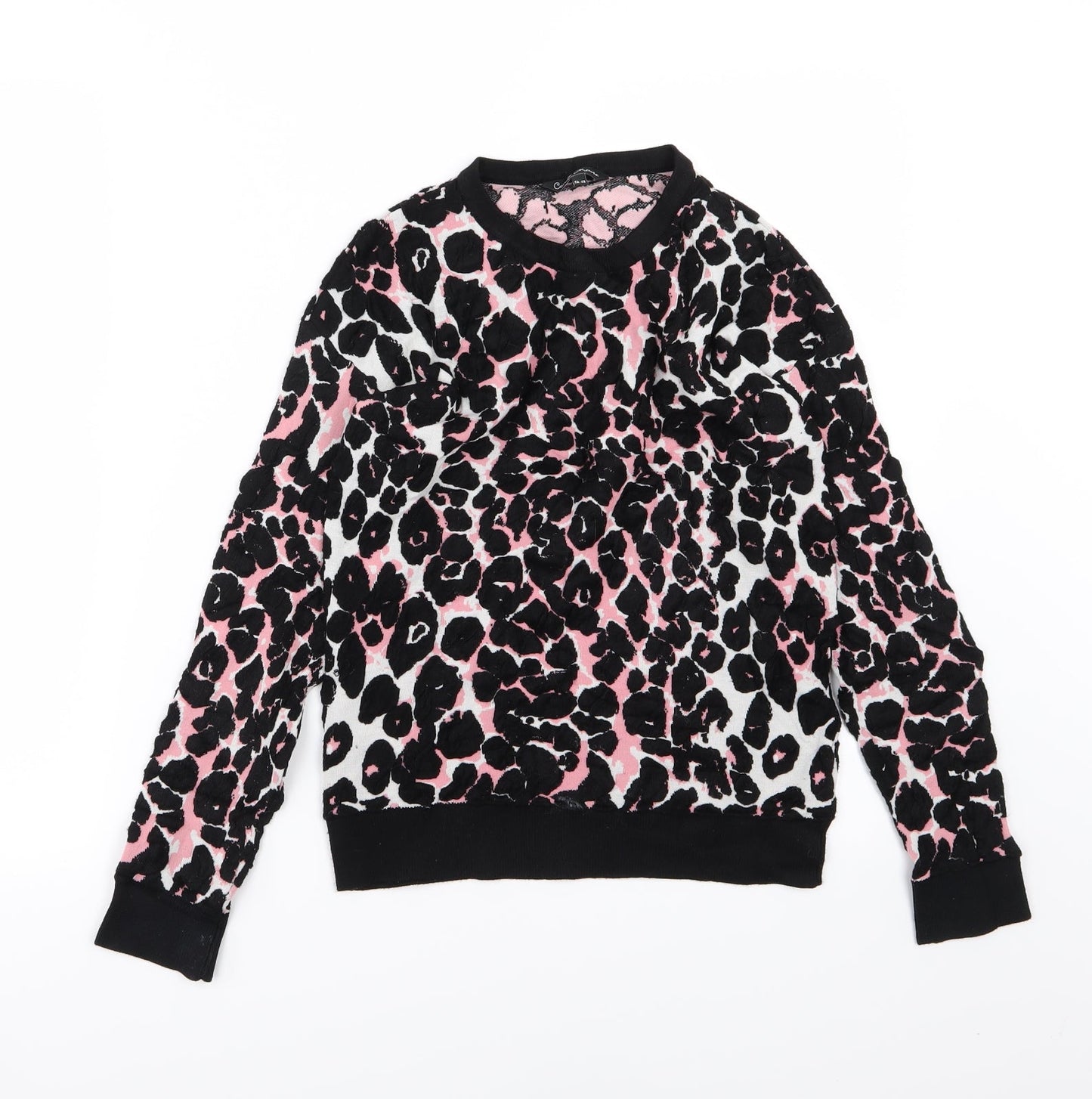 Candy Couture Girls Multicoloured Animal Print Knit Pullover Jumper Size 12-13 Years