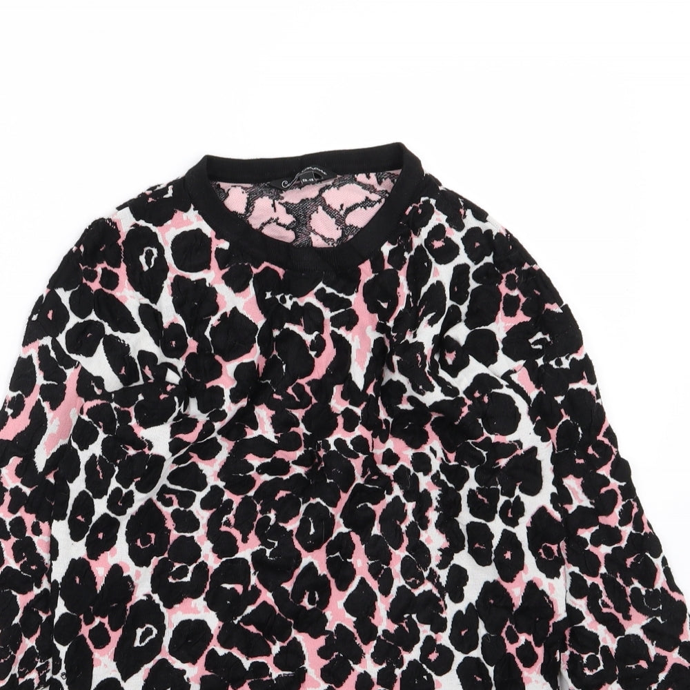 Candy Couture Girls Multicoloured Animal Print Knit Pullover Jumper Size 12-13 Years
