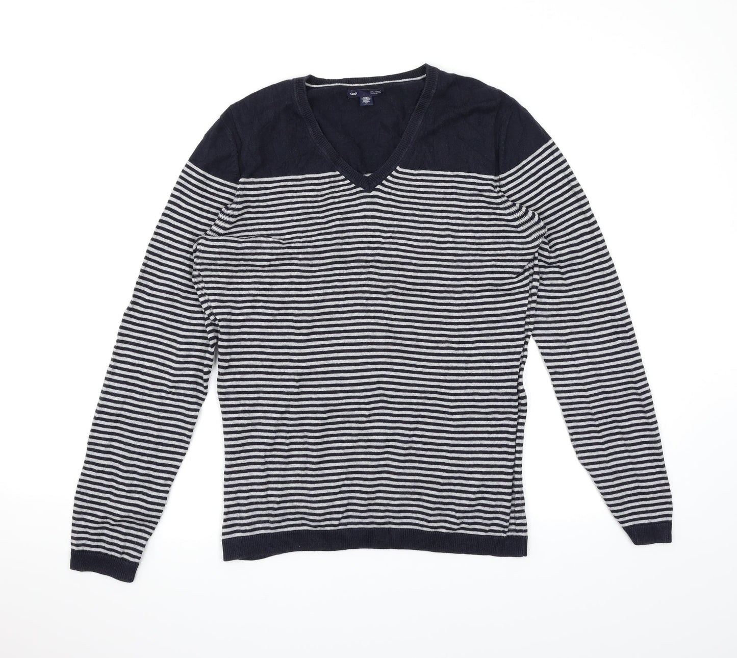 Gap Mens Black Striped  Pullover Jumper Size XS