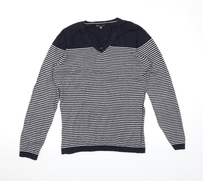 Gap Mens Black Striped  Pullover Jumper Size XS