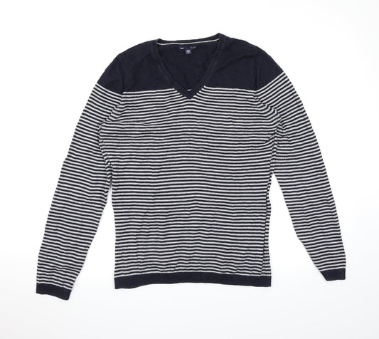 Gap Mens Black Striped  Pullover Jumper Size XS