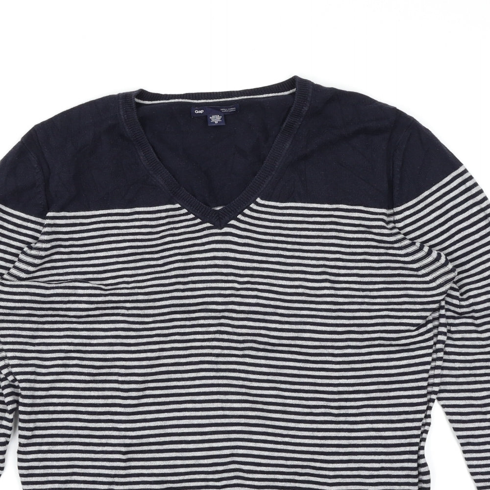 Gap Mens Black Striped  Pullover Jumper Size XS