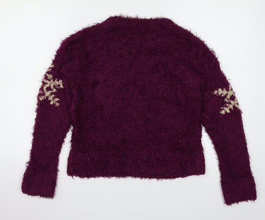 ASOS Womens Purple   Pullover Jumper Size 8  - Snowflake