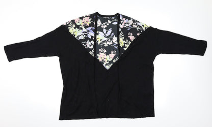 Warehouse Womens Black Floral  Cardigan Jumper Size S
