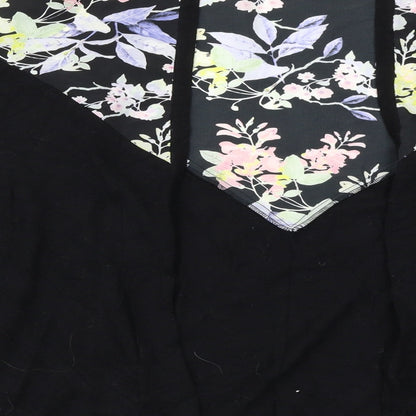 Warehouse Womens Black Floral  Cardigan Jumper Size S