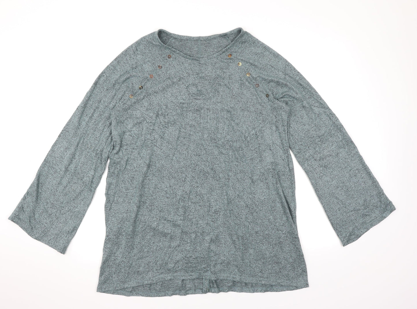 Womens UK Size 12 Preworn Green Basic T-Shirt