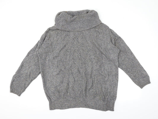 Soon Womens Grey Herringbone  Pullover Jumper Size 14