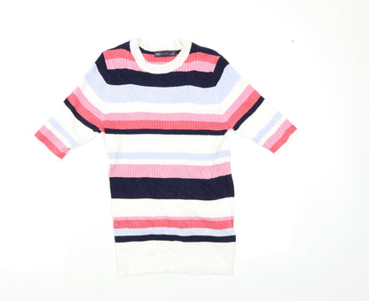 M&S Womens Multicoloured Striped  Pullover Jumper Size 10