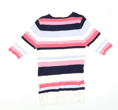 M&S Womens Multicoloured Striped  Pullover Jumper Size 10