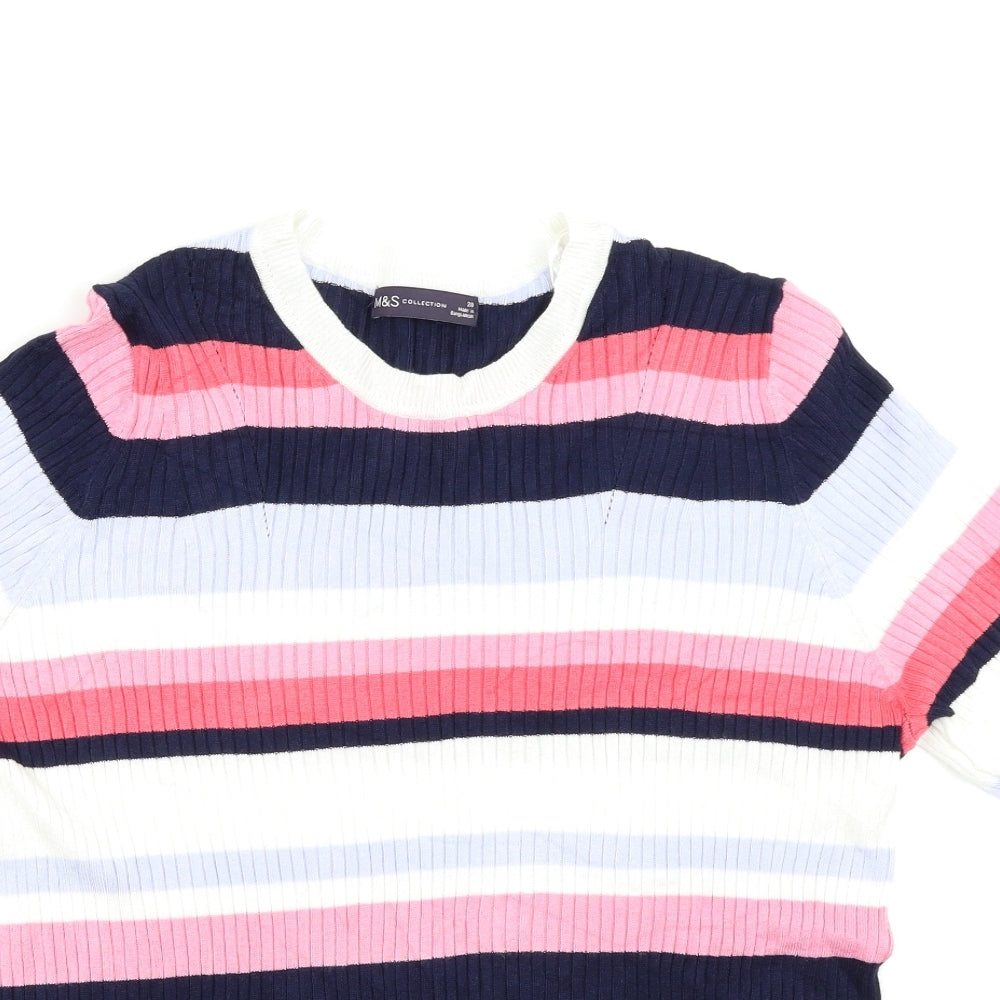 Marks & Spencer Womens Multicoloured Striped  Pullover Jumper Size 20