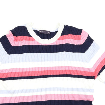 Marks & Spencer Womens Multicoloured Striped  Pullover Jumper Size 20