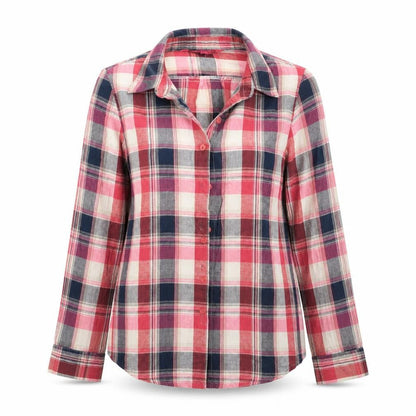 Boohoo Womens Pink Check  Basic Button-Up Size 8