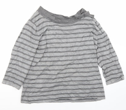 Alexandra Womens Grey Striped  Pullover Jumper Size M