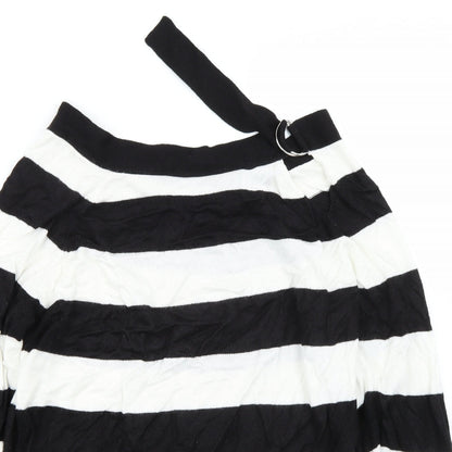 Topshop Womens White Striped  Pullover Jumper Size 10