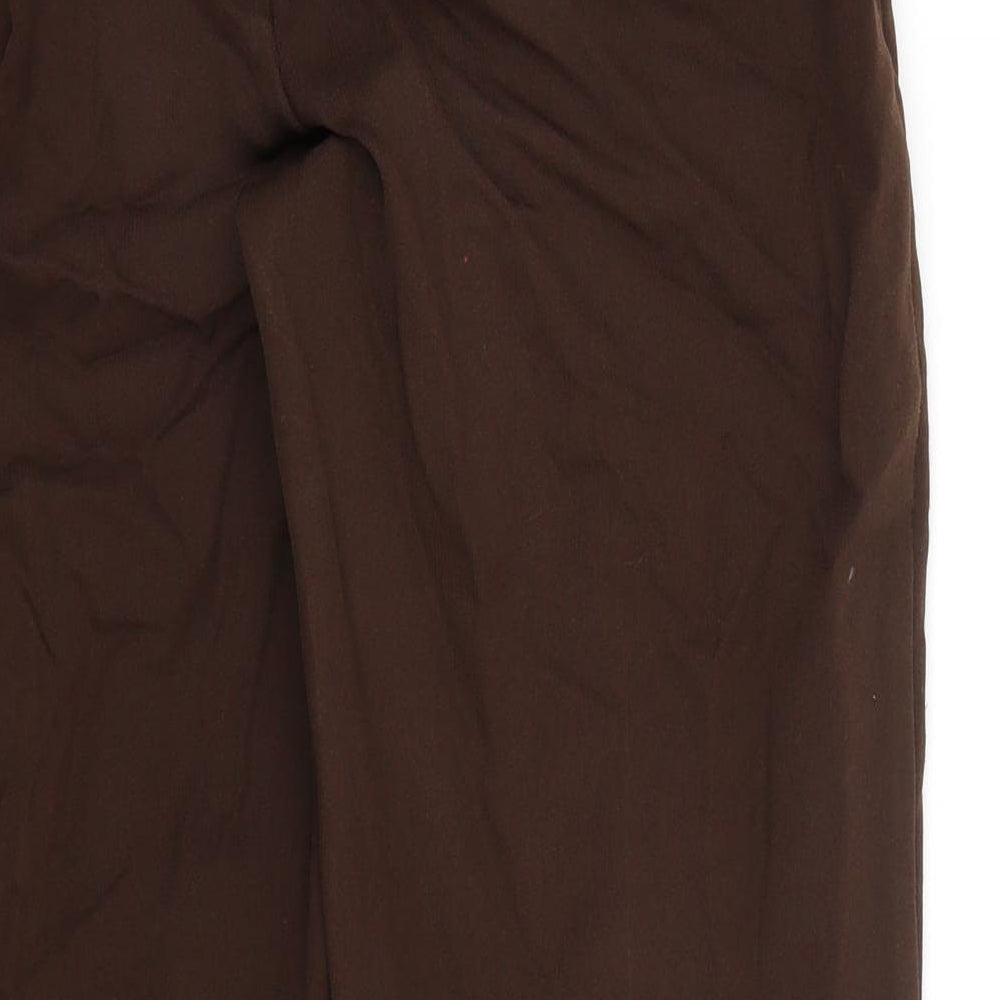 Womens UK Size 14 Preworn Regular Fit Cropped Brown Trousers