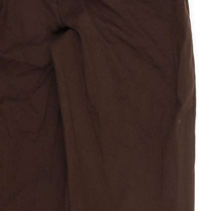 Womens UK Size 14 Preworn Regular Fit Cropped Brown Trousers