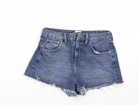 BDG Womens Blue  Canvas Mom Shorts Size 29 in