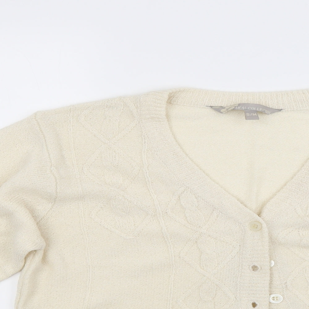 Akal Collection Womens White   Cardigan Jumper Size M