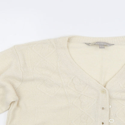 Akal Collection Womens White   Cardigan Jumper Size M