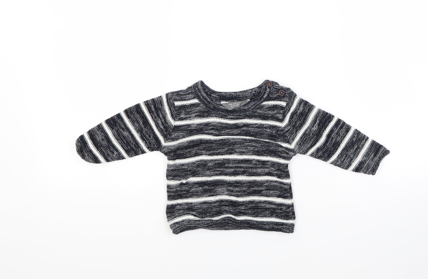 Primark Boys Blue Striped  Pullover Jumper Size 6-9 Months